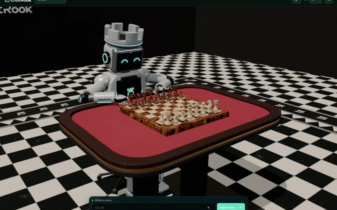 Chess in the ChatRook 3D games lounge