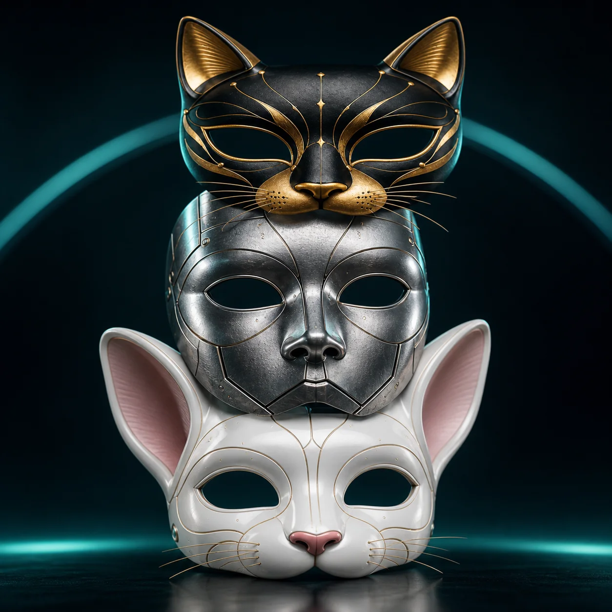 Stacked realistic face masks for Chatrook live filters