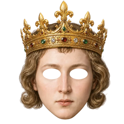 King Louis of France crown face filter mask