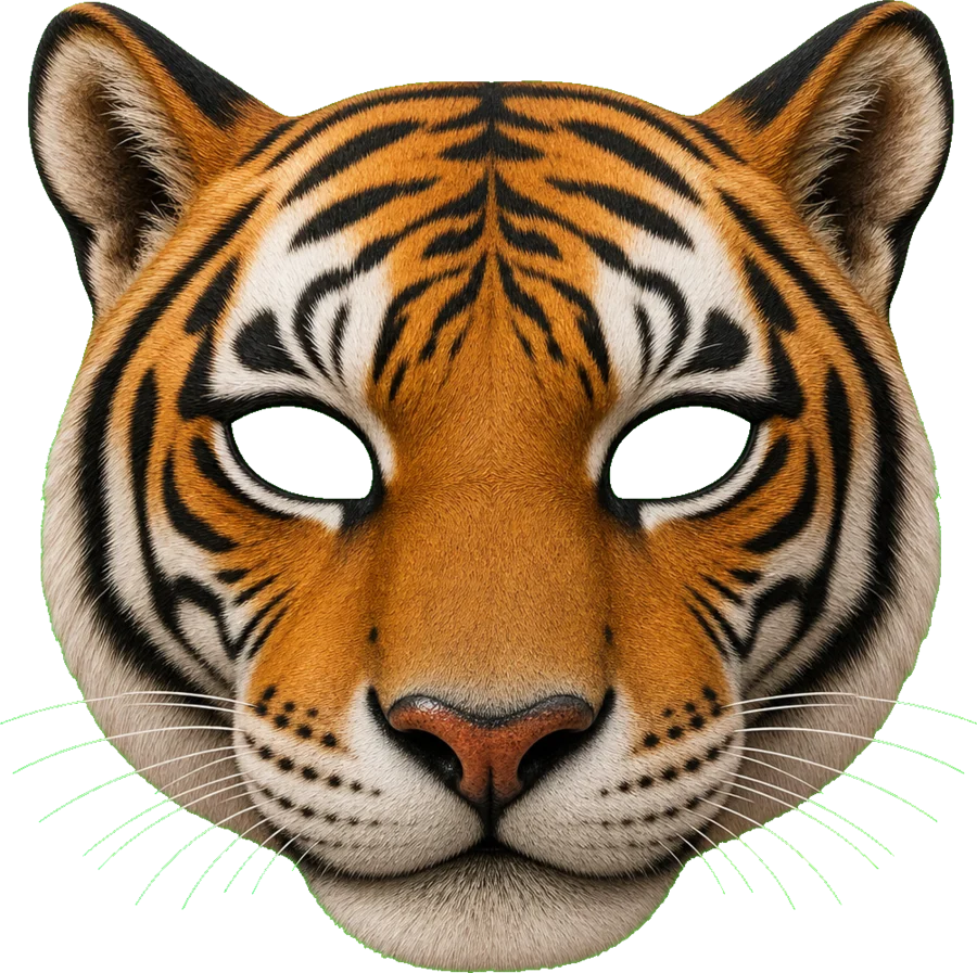 Cinematic animal face filter mask